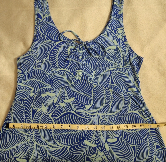 Z Supply Dark and Light Blue Floral Wave Patterned Maxi Dress - Picture 9 of 11